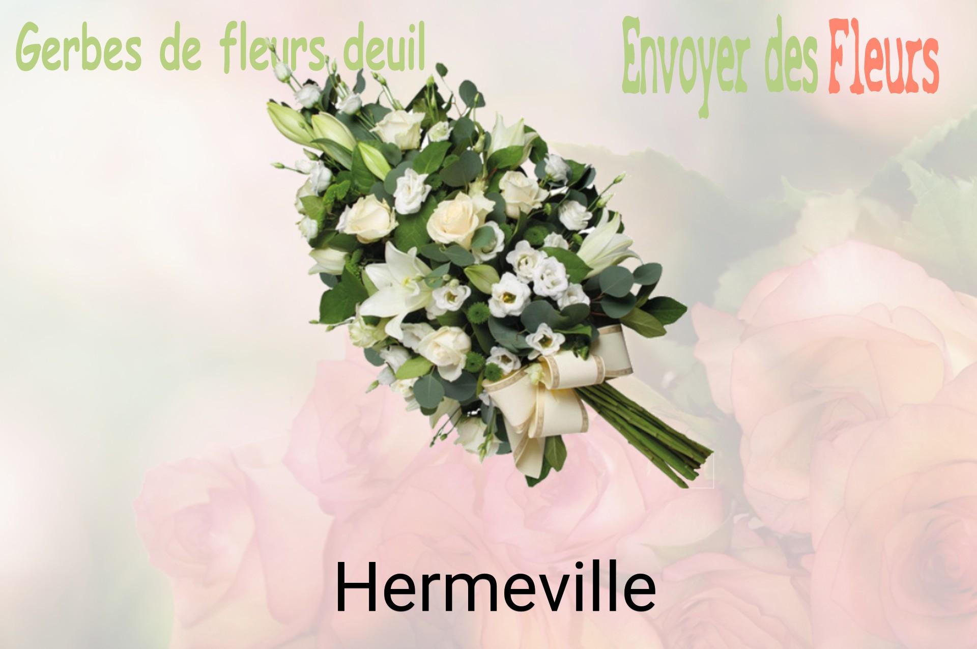 Gerbe de fleurs de deuil livrée à Hermeville